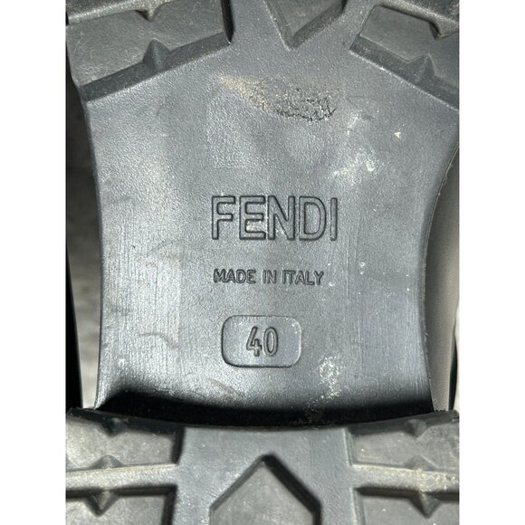 Fendi Women's Shearling Fur Lining Moto Ankle Boots in Black - Sz 40 (9.5) - Picture 9 of 10